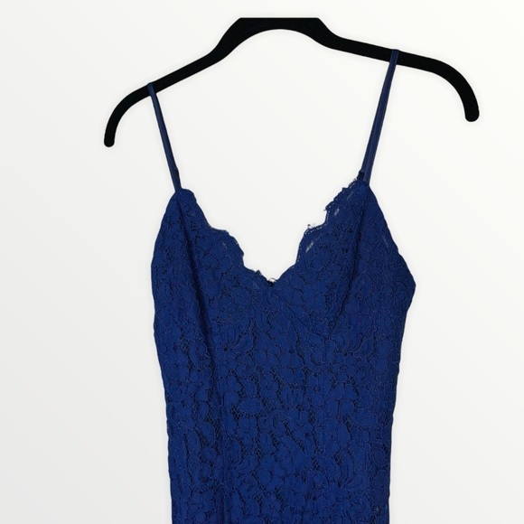 LULU'S Royal Blue Lace. V Neck Midi Dress, Size XS - Picture 7 of 8